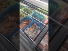 Full Baskets Dividers Cooler Fridge With Sliding Glass Doors