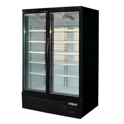 Eiscreme-Glastür-Anzeigen-Gefrierschrank mit inneren vertikalen LED-Lichtern