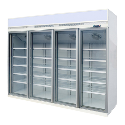 Ventilator-abkühlende Glastür-Kühlvitrine mit inneren vertikalen LED-Lichtern