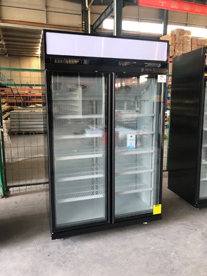 Licht-Glastür-Anzeigen-Gefrierschrank des Supermarkt-LED für Tiefkühlkost