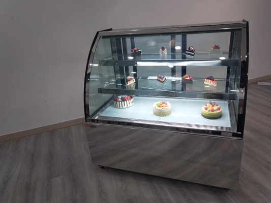 Ventilator-abkühlendes Nachtisch-Verkaufsmöbel mit inneren LED-Lichtern unter jedem Regal/Spitze