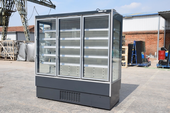 Handelsedelstahl-Glastür-Kühltruhe R404a Multideck
