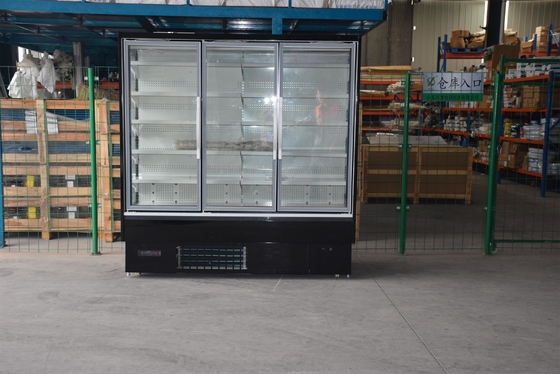 Dreifacher doppelverglaster Glassupermarkt-Kühler mit transparentem Endpanel