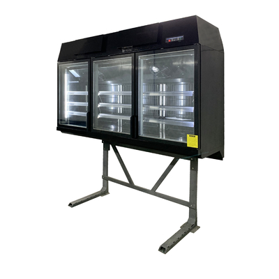 Top Glas Tür Kühlschrank Lieferant mit äußeren Stahlstütze und inneren 3pcs verstellbare Regale