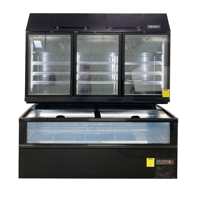 Top Glas Tür Gefrierschrank Händler mit äußeren Stahl Unterstützung und inneren 3pcs verstellbare Regale