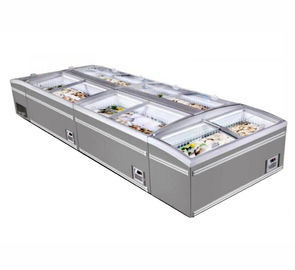 Volle Korb-Teiler-kühlerer Kühlschrank mit Glasschiebetüren