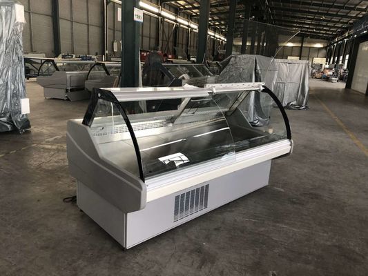 Gebogener Glas-2,0 Meter-Metzger-Meat Case Display-Kühlschrank mit sek-Bescheinigung