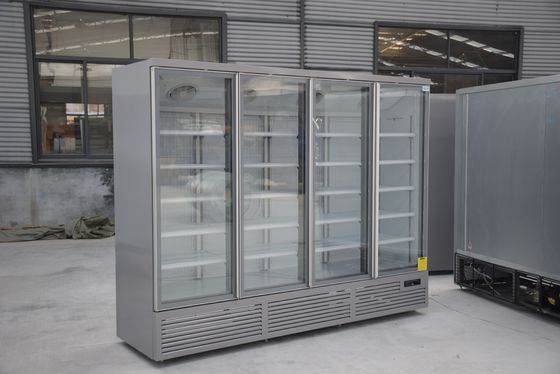 Glastür-aufrechter Kühler des Supermarkt-vier mit Thermostat Danfoss Digital