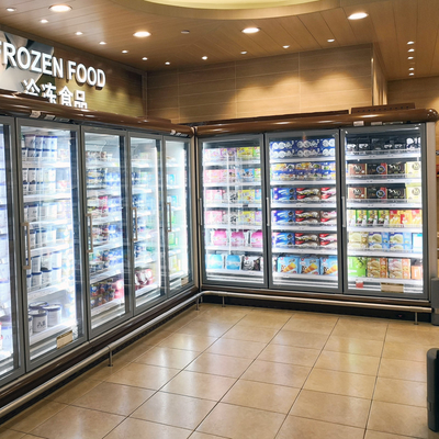 Supermarkt-aufrechte Anzeigen-Kühlvorrichtung mit zwei Türen