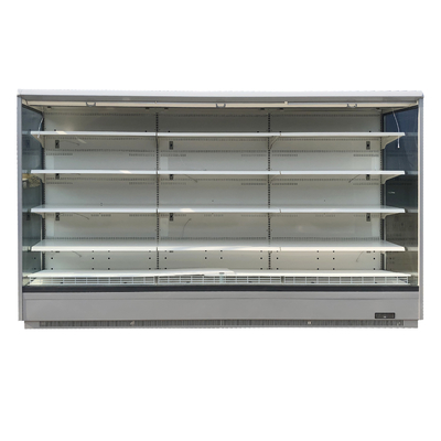 Aufrechter offener Front Refrigerator für Supermarkt mit transparentem Glas Endpanels für Fleisch