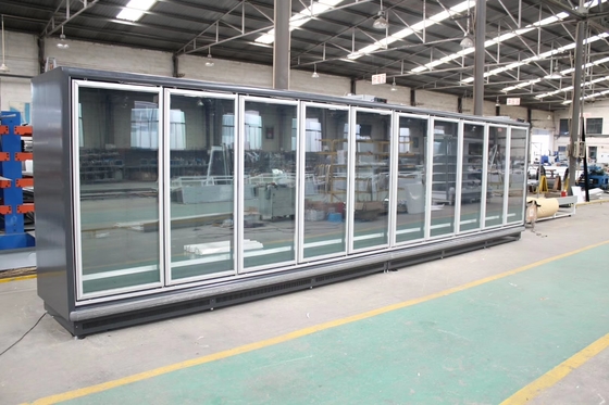 Fern- Multideck schwingen Glas- Tür-Anzeigen-Gefrierschrank mit Fern-kondensierender Einheit Copeland oder Bitzer für Tiefkühlkost