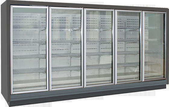 Kommerzieller aufrechter konfrontierter Multideck-Kühlschrank mit festem Endpanels für Supermarkt-Tiefkühlkost-Anzeige