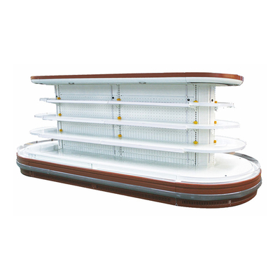 Offener Schaukasten-Kühler ovale Insel Multideck mit glänzenden LED-Lichtern
