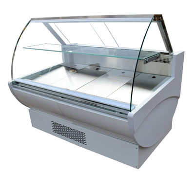 Handelsfisch-Kühlmöbel mit oben unten Front Curved Glass Doors