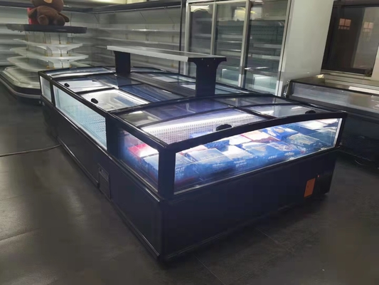Hochwertiger Handelskasten-Gefrierschrank mit inneren LED-Lichtern mit unterschiedlichen Schaltern für Tiefkühlkost